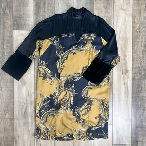 Etro Silk & Velvet shift tunic dress